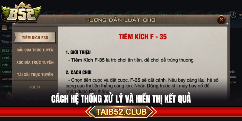 Cơ chế tính toán và công bố kết quả ván chơi